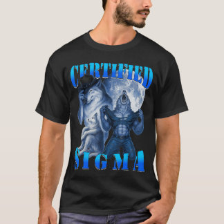 Camiseta Lobo Sigma Certificado Meme de Lobo Engraçado Conj