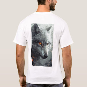 Camiseta Lobo Silver Místico Howling na Camisa-Lua