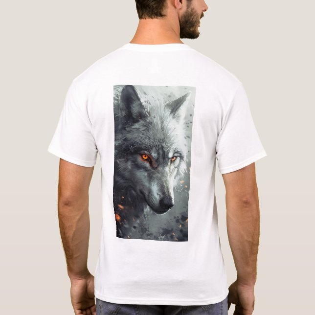 Camiseta Lobo Silver Místico Howling na Camisa-Lua (Verso)
