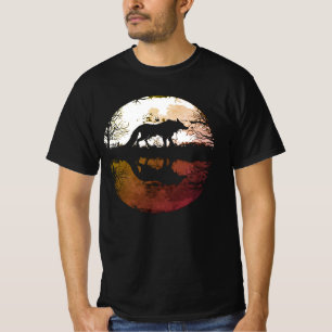 Camiseta Lobo Solitário Debaixo da Lua Cheia