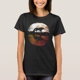 Camiseta Lobo Solitário Debaixo da Lua Cheia