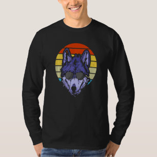 Camiseta Lobo Solitário legal com óculos de sol