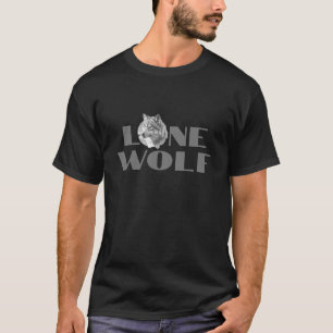 Camiseta "Lobo Solitário" ou Sua Mensagem, Texto Grande Cin