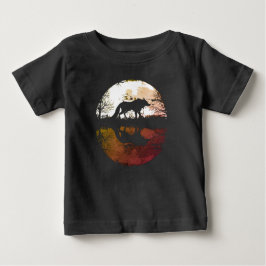 Camiseta Lobo Solitário sob a Lua Cheia