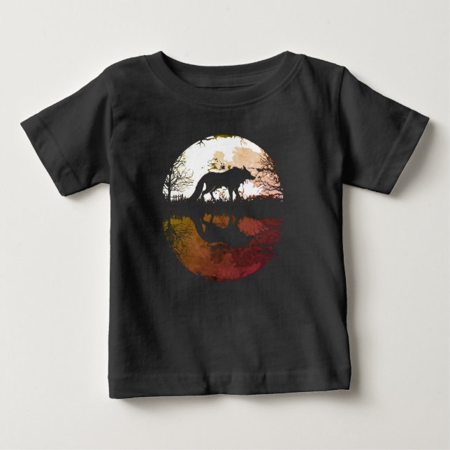 Camiseta Lobo Solitário sob a Lua Cheia (Frente)