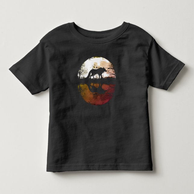 Camiseta Lobo Solitário sob a Lua Cheia (Frente)