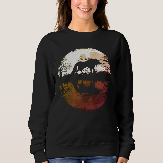 Camiseta Lobo Solitário sob a Lua Cheia (Frente)
