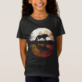 Camiseta Lobo Solitário sob a Lua Cheia
