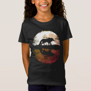 Camiseta Lobo Solitário sob a Lua Cheia