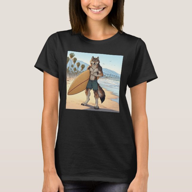 Camiseta Lobo Surfista   (Frente)