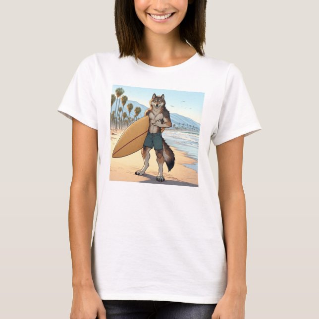 Camiseta Lobo Surfista   (Frente)