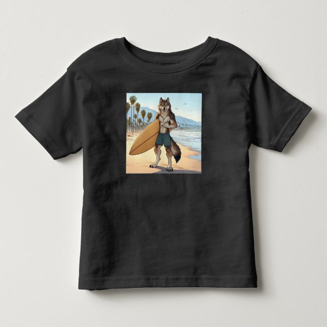 Camiseta Lobo Surfista   (Frente)