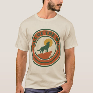 Camiseta Lobo Uivando Chamada da Selva Retro