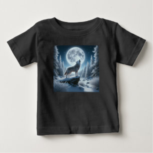 Camiseta Lobo Uivando No Inverno
