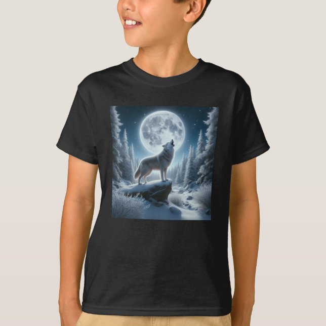 Camiseta Lobo Uivando No Inverno (Frente)