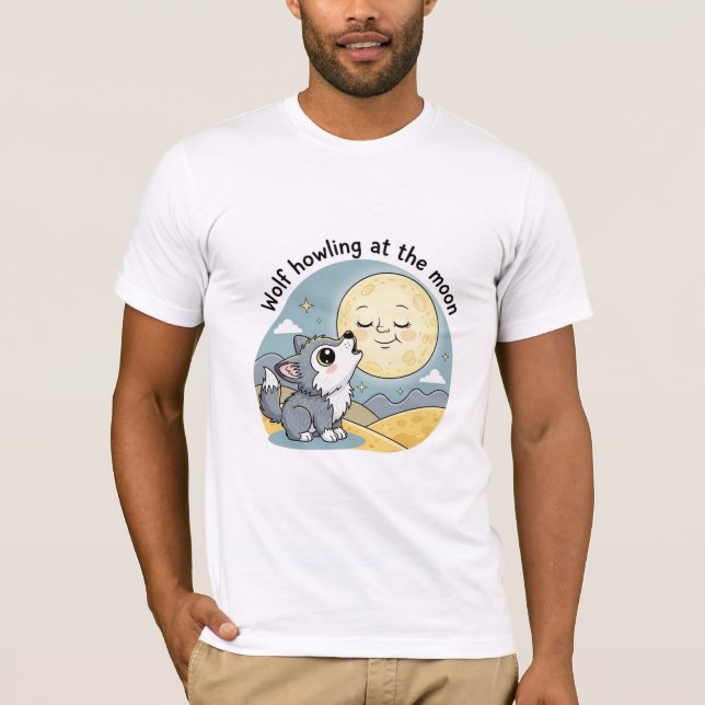 Camiseta Lobo Uivando para a Lua (Frente)