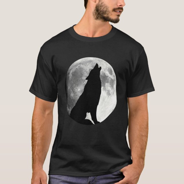 Camiseta Lobo Uivando Para o Lobo da Lua (Frente)