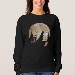 Camiseta Lobo Uivando Predador Animal da Floresta Lua Cheia