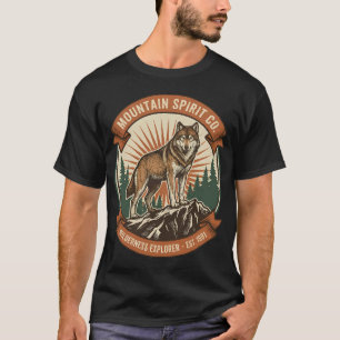 Camiseta Lobo Vintage Espírito da Montanha - Explorador da