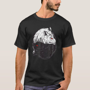 Camiseta Lobo Yin Yang Negro E Branco Para Lobos Animais