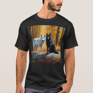 Camiseta Lobos brancos negros
