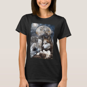 Camiseta Lobos das Montanhas do inverno da Família Wolf Mo