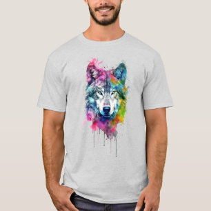 Camiseta Lobos-de-Arte Gráfica Wolves Animais Arte Fã