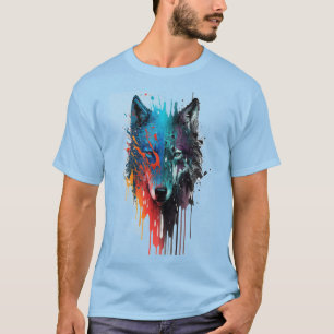 Camiseta Lobos-de-Arte Gráfica Wolves Animais Arte Fã