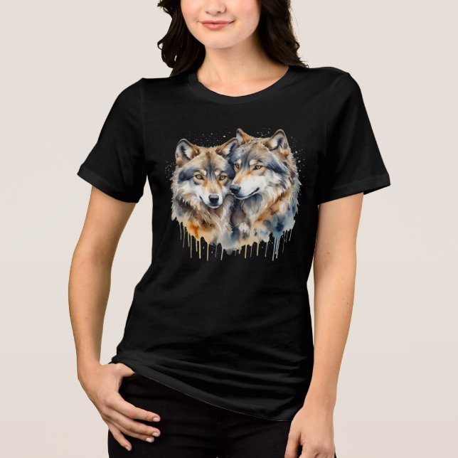 Camiseta Lobos Engraçados E Bonitos Melhores Amigos Para Se (Frente)