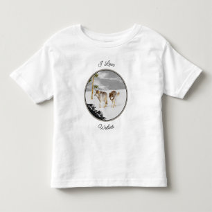 Camiseta Lobos na Pintura da Neve - Arte Original sobre a V