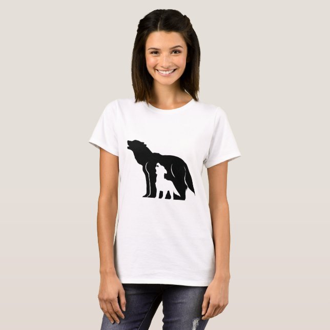 Camiseta Lobos Negro e Branco (Frente Completa)