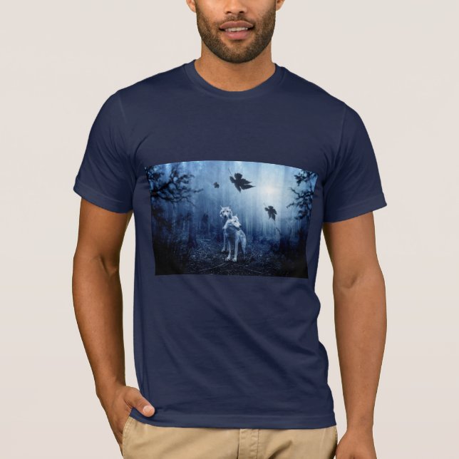 Camiseta lobos no bosque (Frente)