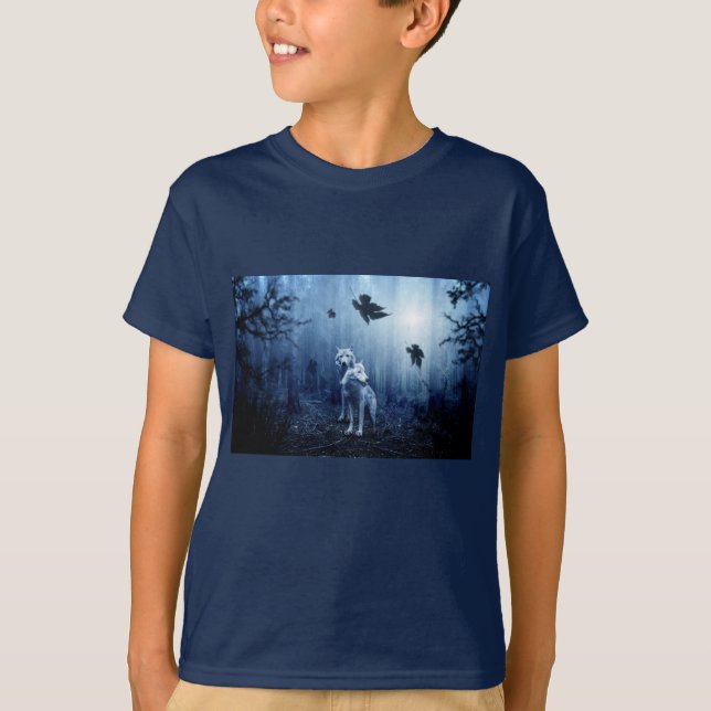 Camiseta lobos no bosque (Frente)