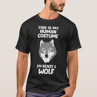 Camiseta Lobos Oferece Este É Meu Fato Humano. Sou Realment