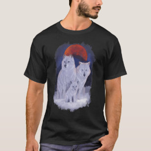 Camiseta Lobos Realistas Wolfos Animais Gritando Na Lua W