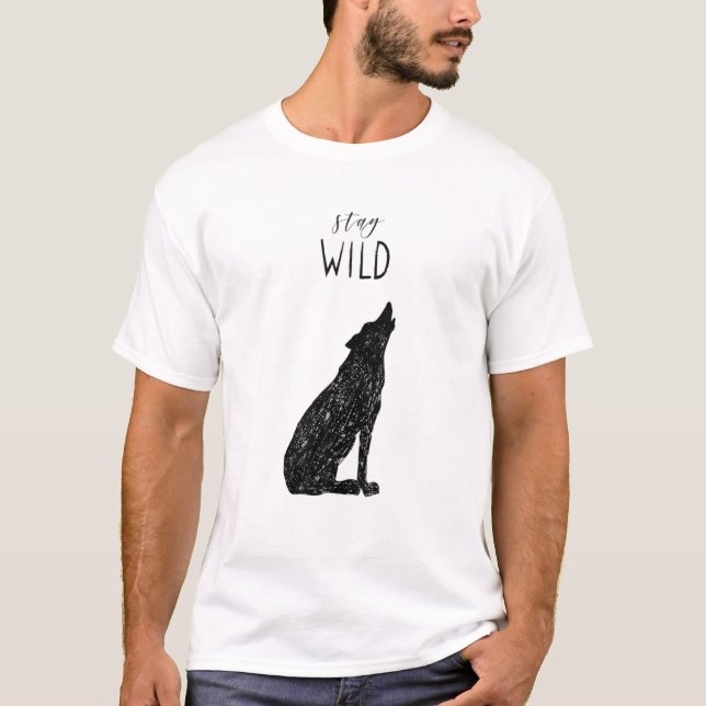 Camiseta Lobos Selvagens Acampando Tribal ao ar livre (Frente)