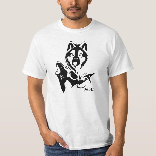 Camiseta Lobos tribais (Frente)