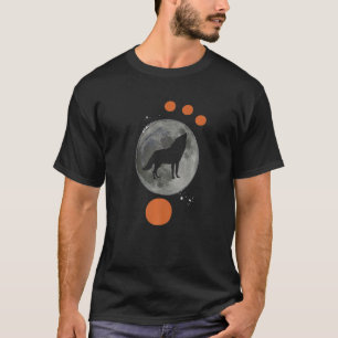 Camiseta Lobos Tribais Espaços Para Noites De Lua Homens Mu