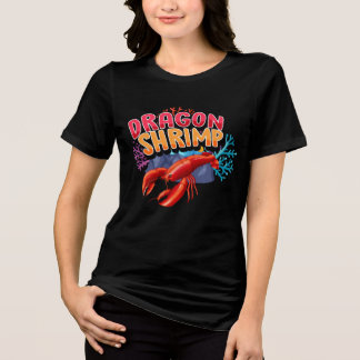 Camiseta Lobster Cartoon Character Dragon Shrimp Banner Des