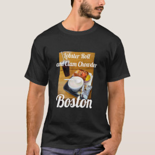 Camiseta Lobster Roll E Clam Chowder Design da Rua Boston