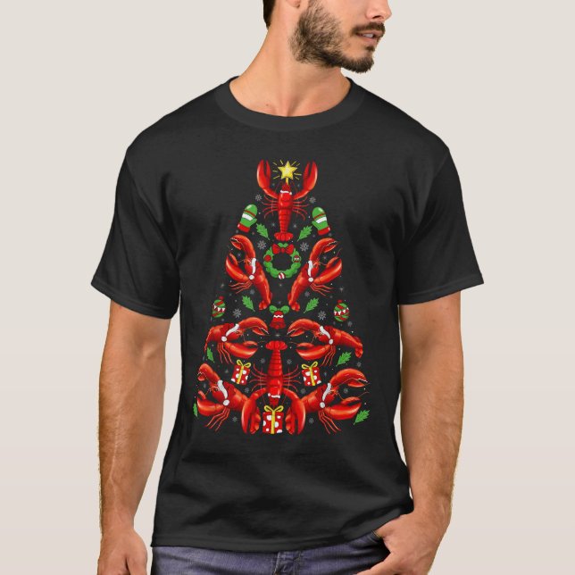 Camiseta Lobster Xmas Decoration Santa Hat Lobster Christma (Frente)