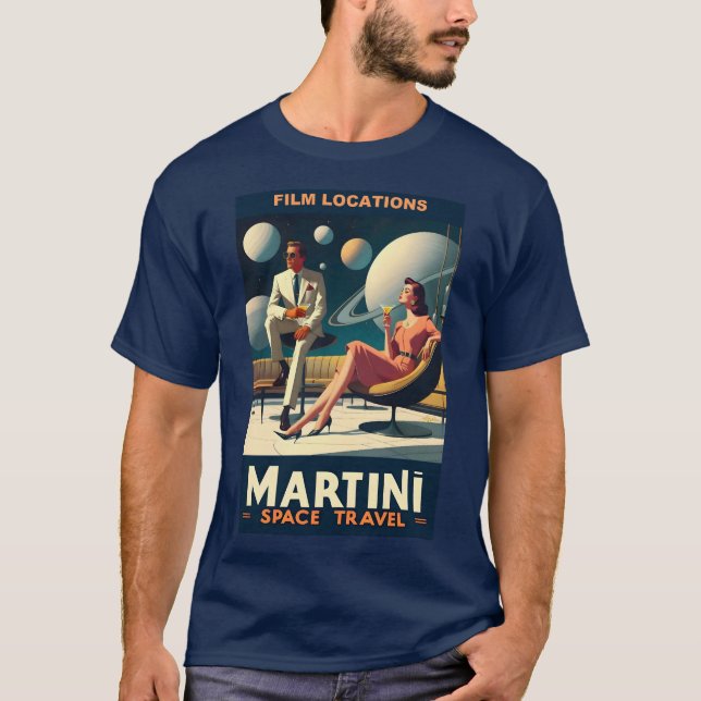 Camiseta Locais de filmes sobre Posteres de viagens espacia (Frente)