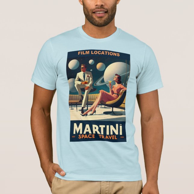 Camiseta Locais de filmes sobre Posteres de viagens espacia (Frente)