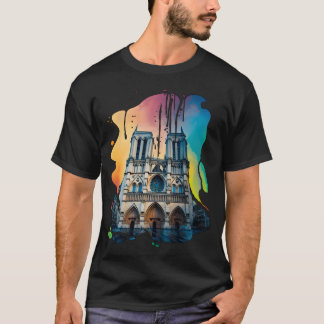 Camiseta Locais Famosos - Camisa-T Notre-Dame