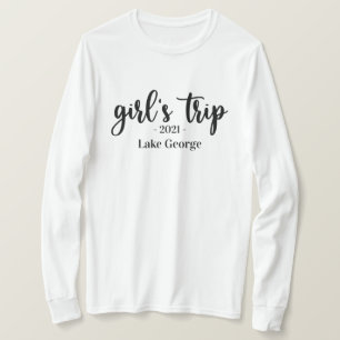 Camiseta Local e ano de viagem da Garota de Script