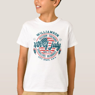 Camiseta Localização do Estado da Cidade do Nome da Família
