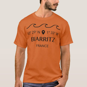 Camiseta Localização do Surf Biarritz França