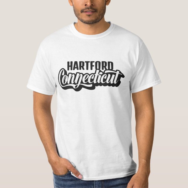 Camiseta Localização Personalizada & Texto Connecticut (Frente)