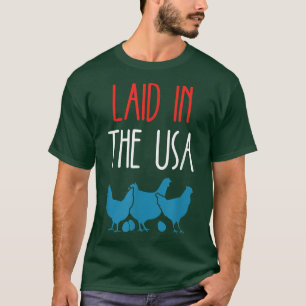 Camiseta Localizado Nos Estados Unidos Pela Funny Chicken F