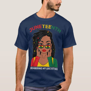 Camiseta Loc'd Hair Black Woman Remebering My Ancestors Jun